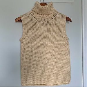 Michael Kors wool sleeveless turtleneck cream sz large